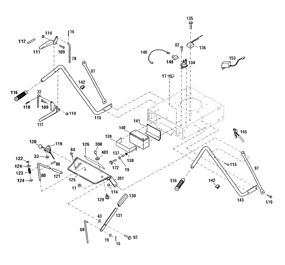 Handlebar And Console Assembly Diagram and Parts List for 933E 12AE751100-Cut Cub Cadet Lawn Mower